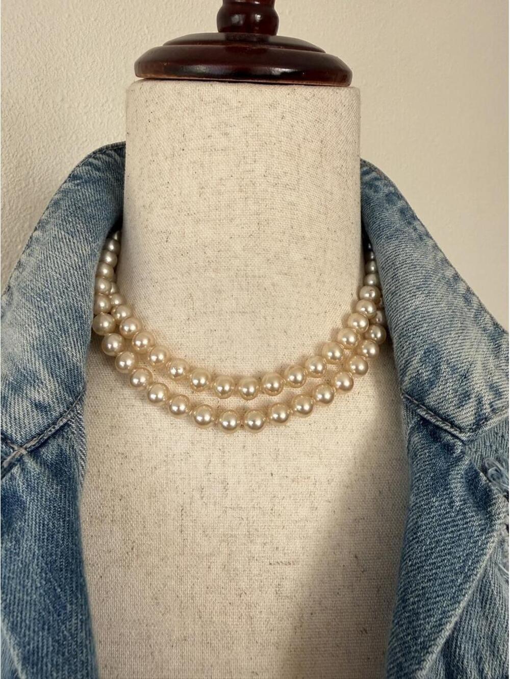 Classic Double Strand Faux Pearl Choker